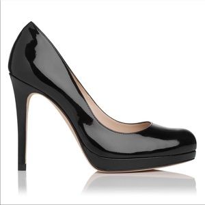 LK Bennett Black Patent Leather Sledge Pumps